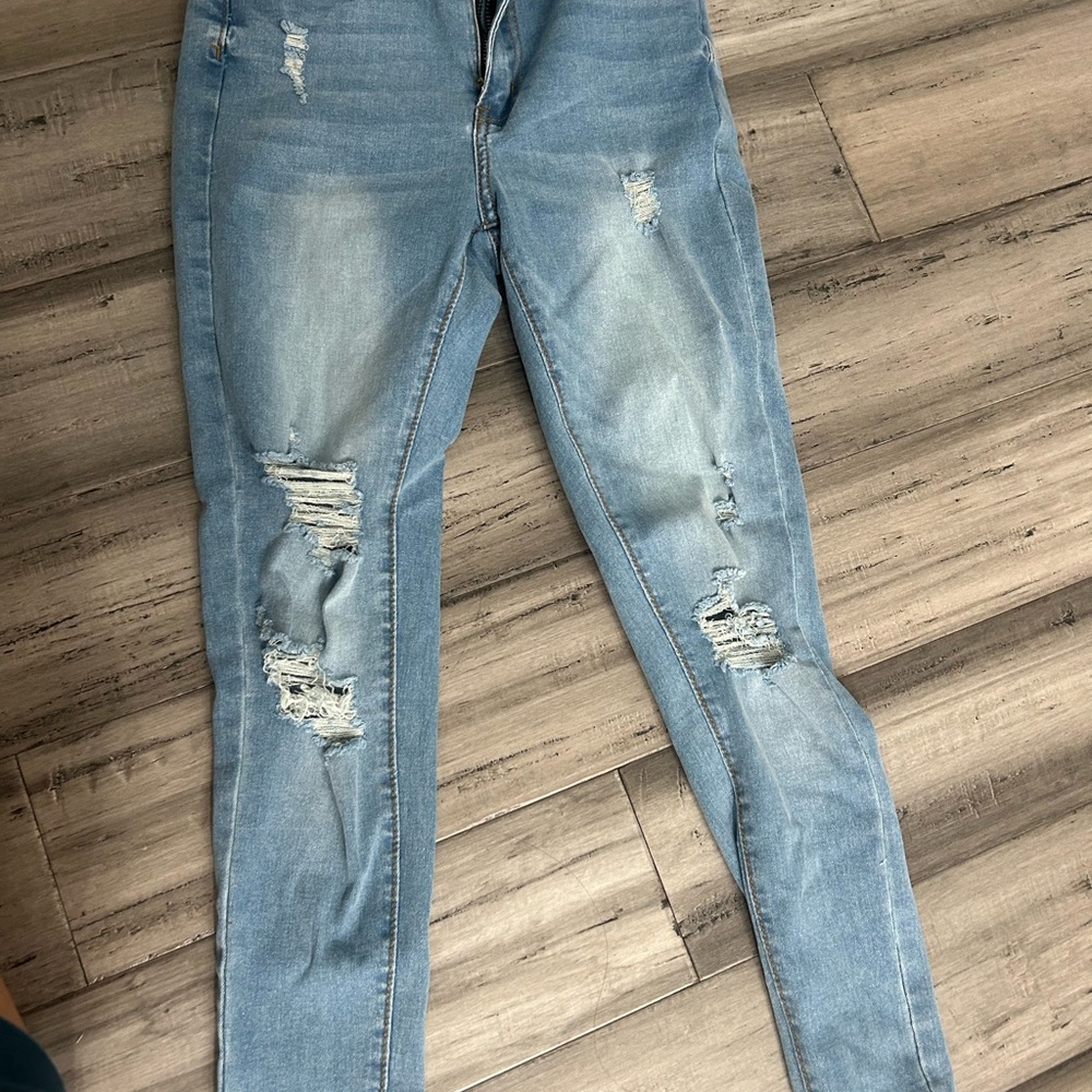 Distressed Light Blue Women's Jeans